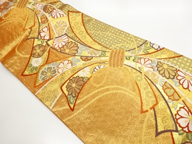 JAPANESE KIMONO / FUKURO OBI / SAGANISHIKI / WOVEN CLASSICAL PATTERN 